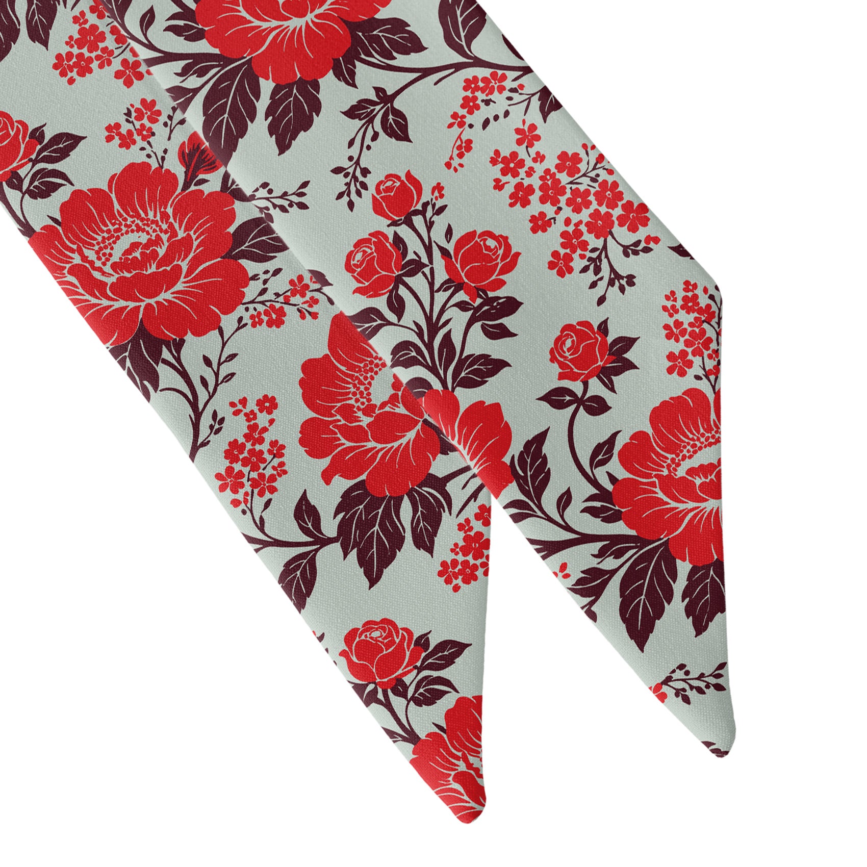 Estate Garden Floral Hair Scarf - Scarf Tapered Ends - Knotty Tie Co.