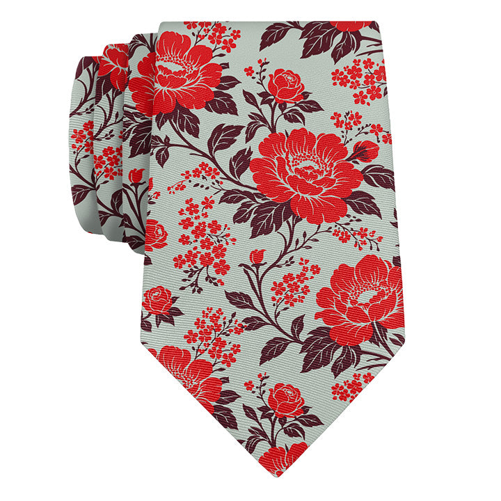 Estate Garden Floral Necktie - Rolled - Knotty Tie Co.