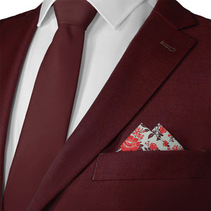 Estate Garden Floral Pocket Square - Matching Necktie - Knotty Tie Co.