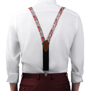 Estate Garden Floral Suspenders - On Model Front View - Knotty Tie Co.