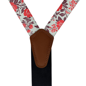 Estate Garden Floral Suspenders - Vegan Leather Y-Back - Knotty Tie Co.