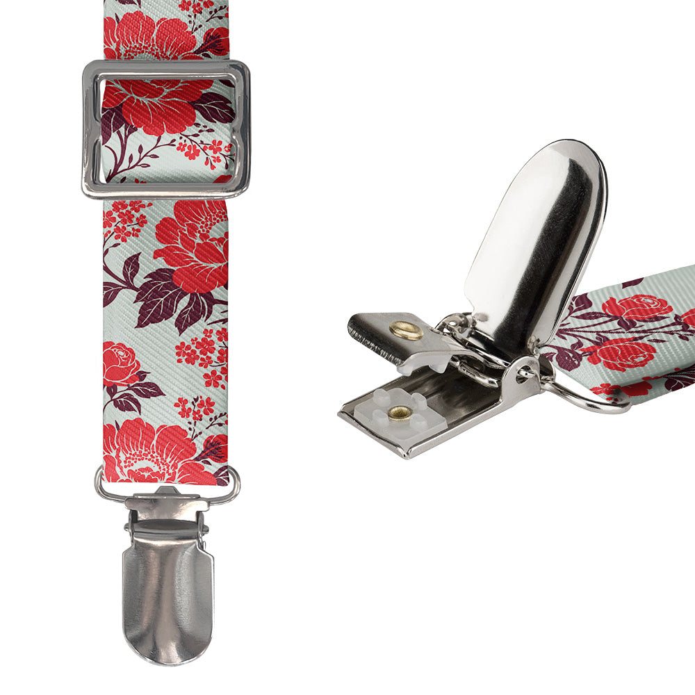 Estate Garden Floral Suspenders - Hardware and Strap - Knotty Tie Co.