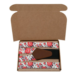 Estate Garden Floral Suspenders - Kraft Gift Box Packaging - Knotty Tie Co.