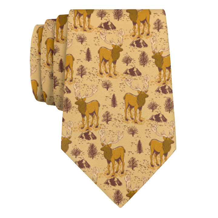 Evergreen Elk Necktie - Rolled - Knotty Tie Co.