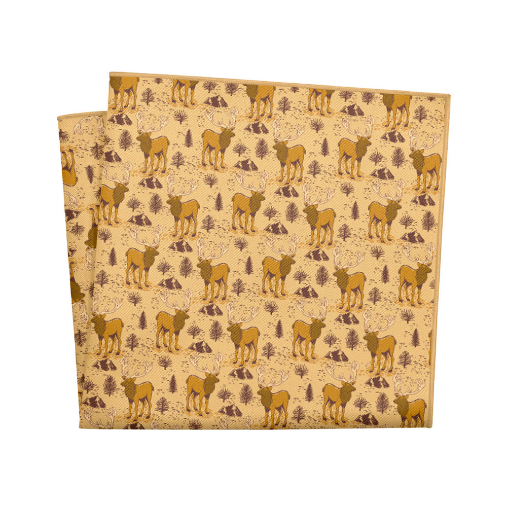 Evergreen Elk Pocket Square - 12" Square - Knotty Tie Co.