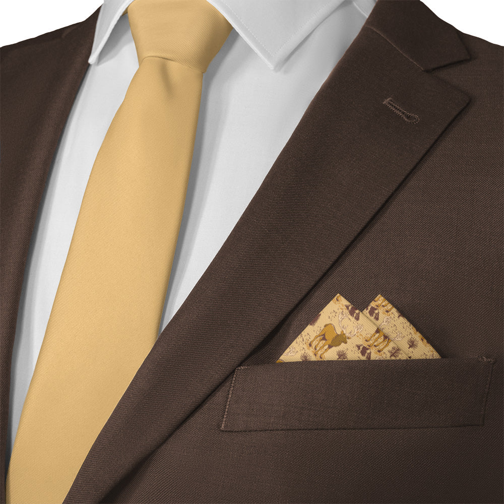 Evergreen Elk Pocket Square - Matching Necktie - Knotty Tie Co.