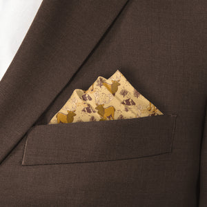 Evergreen Elk Pocket Square - Stairs Fold - Knotty Tie Co.