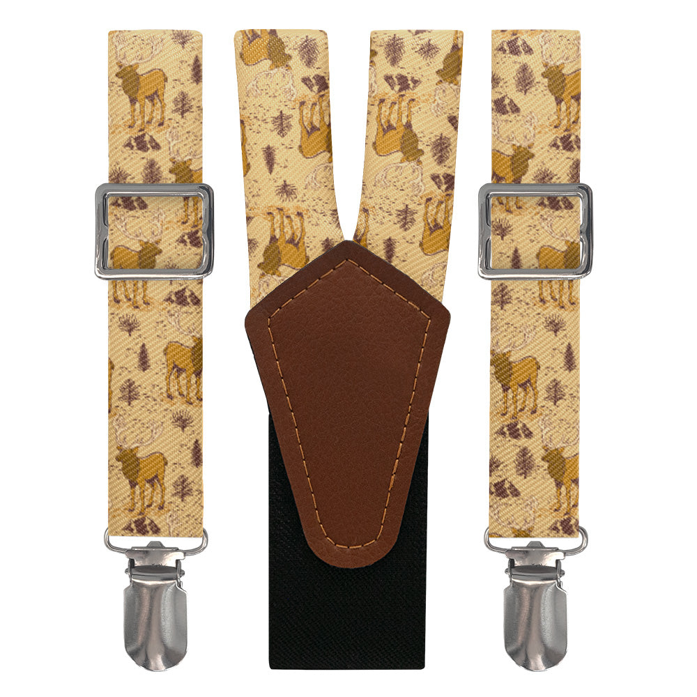 Evergreen Elk Suspenders - Main View - Knotty Tie Co.