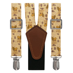 Evergreen Elk Suspenders - Main View - Knotty Tie Co.