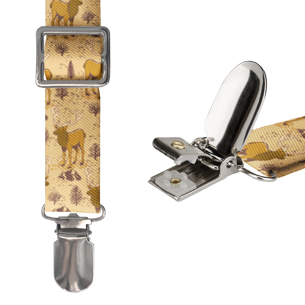Evergreen Elk Suspenders - Hardware and Strap - Knotty Tie Co.