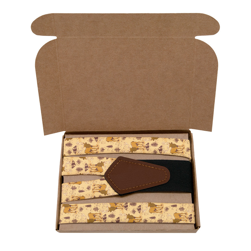 Evergreen Elk Suspenders - Kraft Gift Box Packaging - Knotty Tie Co.