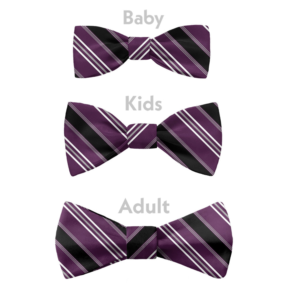 Executive Stripe Bow Tie - Bow Sizes - Knotty Tie Co.