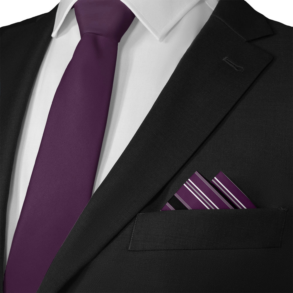 Executive Stripe Pocket Square - Matching Necktie - Knotty Tie Co.