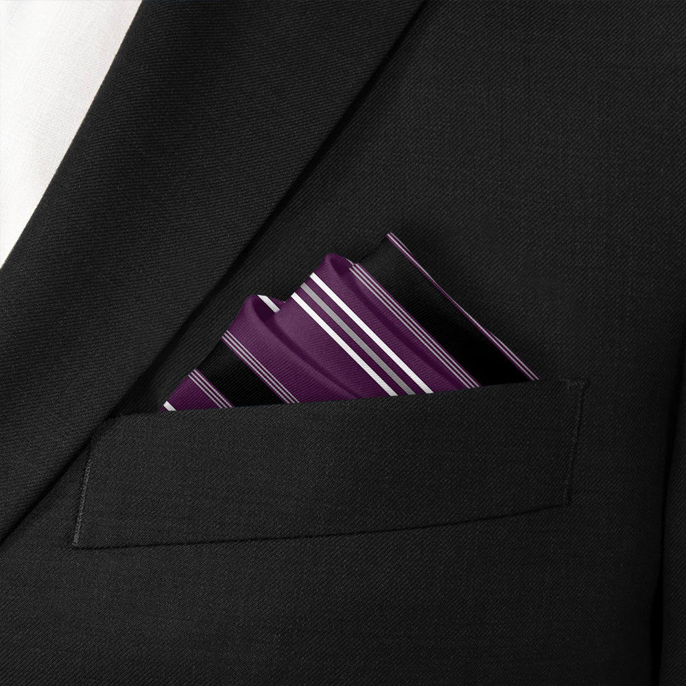 Executive Stripe Pocket Square - Stairs Fold - Knotty Tie Co.