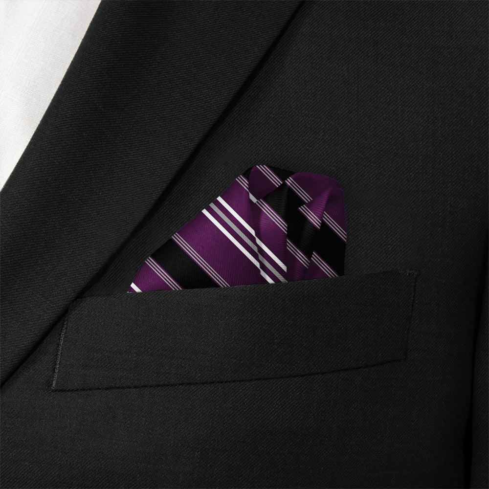 Executive Stripe Pocket Square - Wave Fold - Knotty Tie Co.