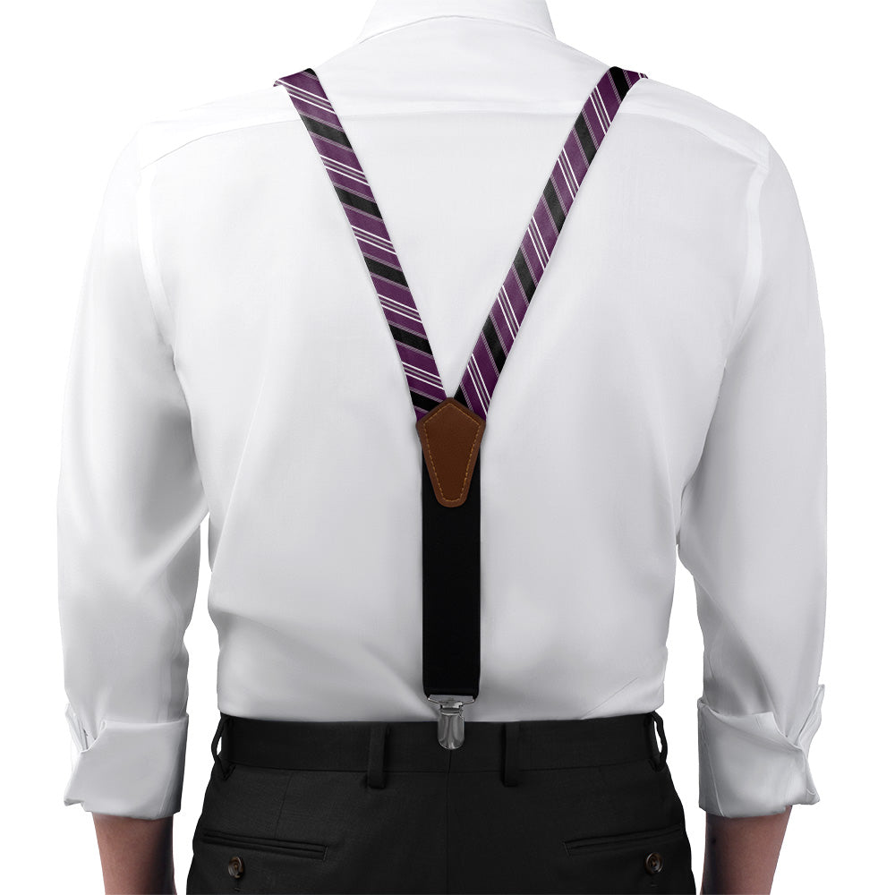Executive Stripe Suspenders - On Model Front View - Knotty Tie Co.