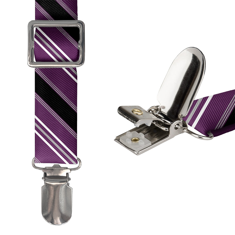 Executive Stripe Suspenders - Hardware and Strap - Knotty Tie Co.