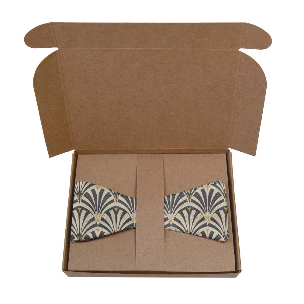 Fanfare Geometric Bow Tie- Kraft Gift Box Packaging - Knotty Tie Co.