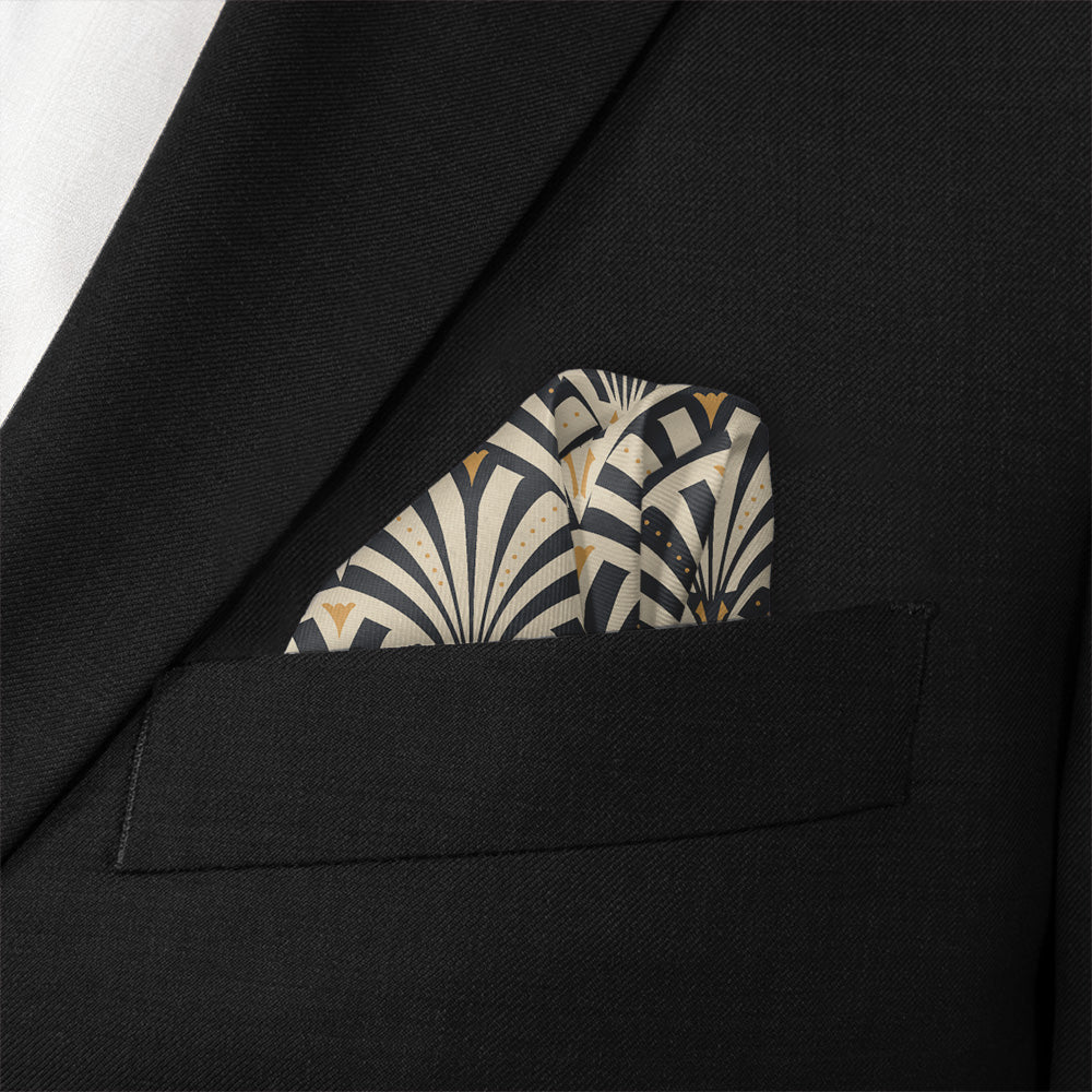 Fanfare Geometric Pocket Square - Wave Fold - Knotty Tie Co.