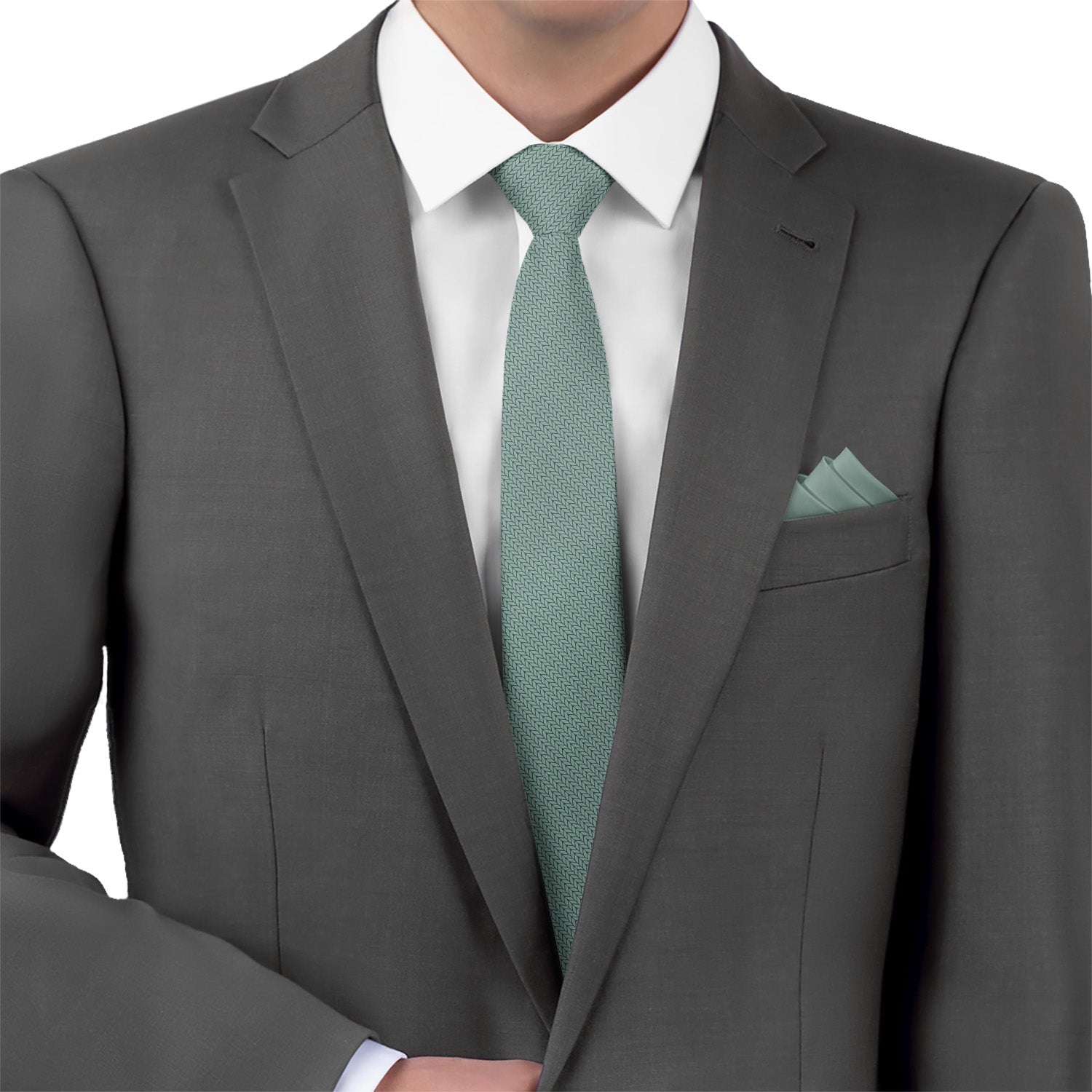 Faux Knit Necktie - Matching Pocket Square - Knotty Tie Co.