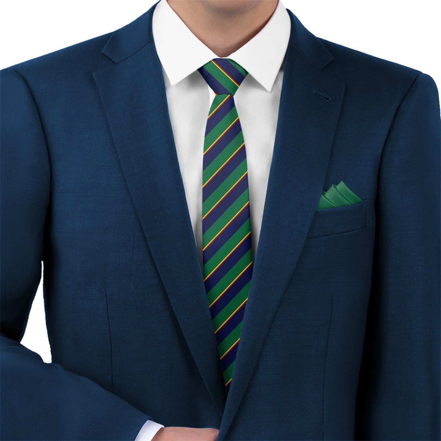 Federal Stripe Necktie - Matching Pocket Square - Knotty Tie Co.