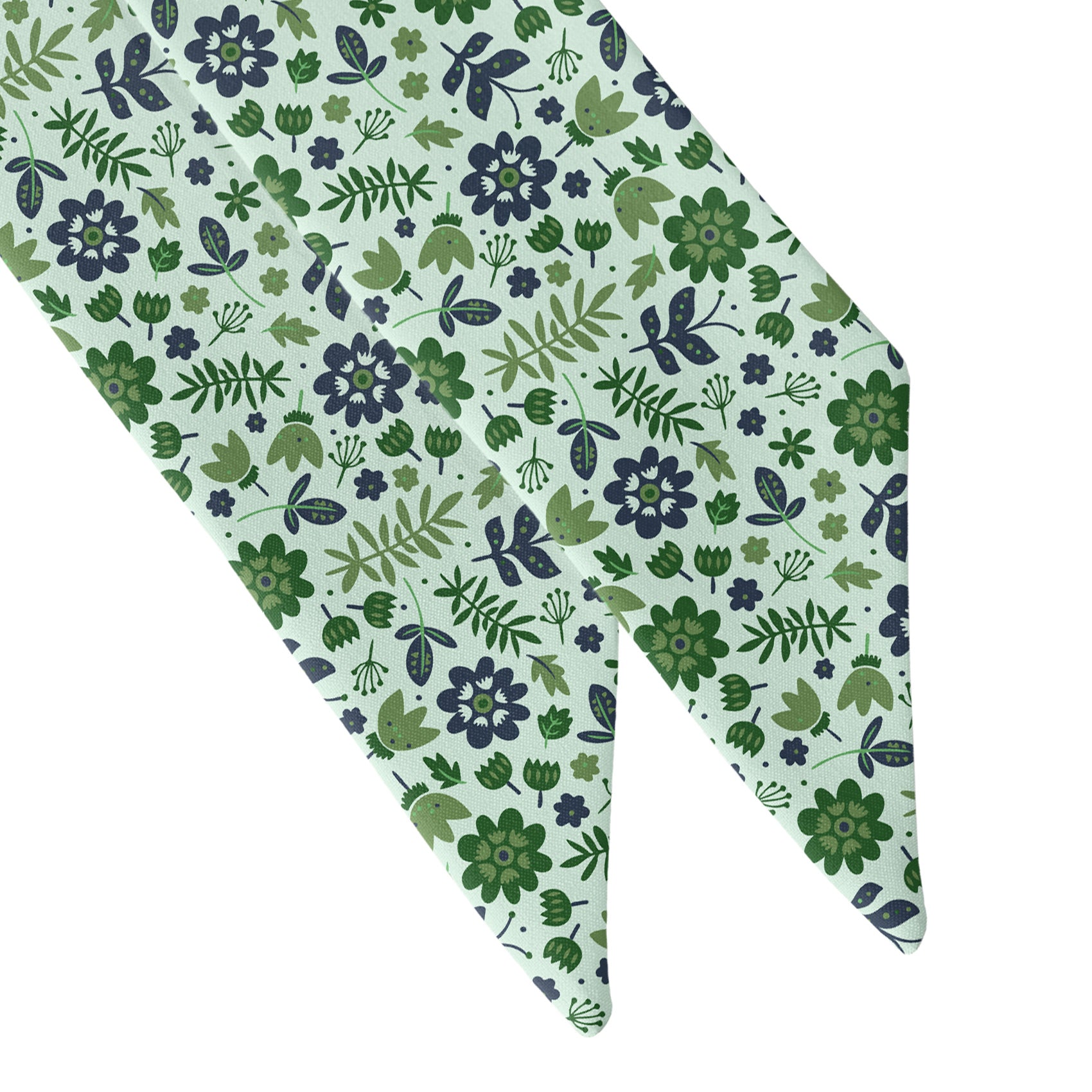 Field Floral Hair Scarf - Scarf Tapered Ends - Knotty Tie Co.