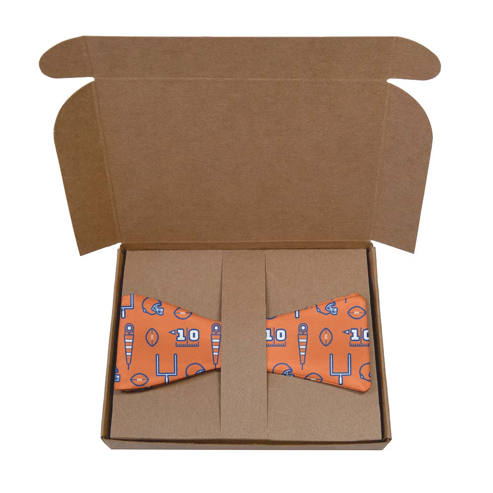 First Down Football Bow Tie- Kraft Gift Box Packaging - Knotty Tie Co.