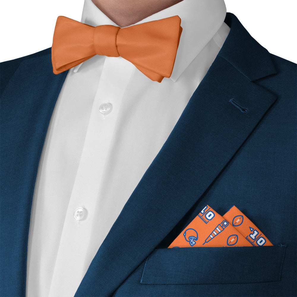First Down Football Pocket Square 3 Matching Bow Tie - Knotty Tie Co.