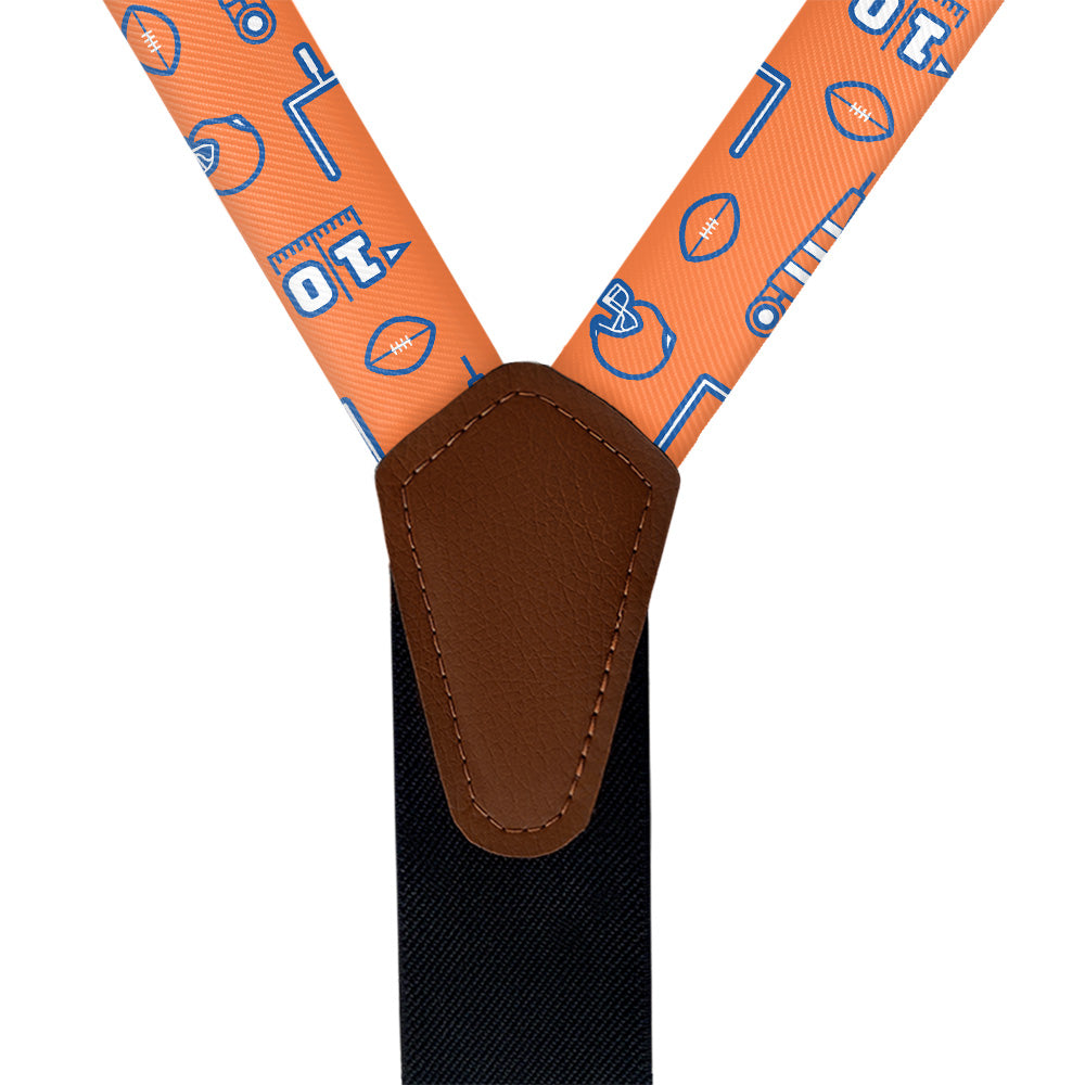 First Down Football Suspenders - Vegan Leather Y-Back - Knotty Tie Co.
