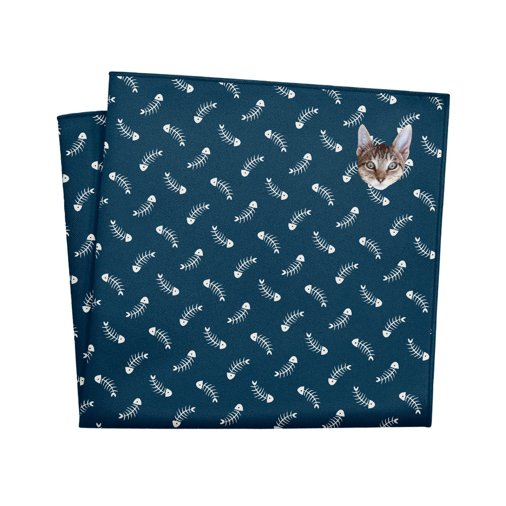 Fish Bone Photo Pocket Square - 12" Square - Knotty Tie Co.