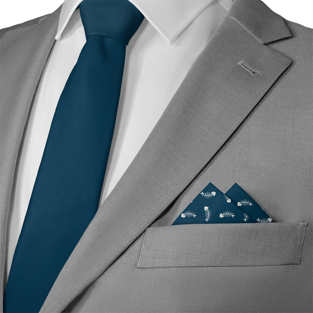 Fish Bone Photo Pocket Square - Matching Necktie - Knotty Tie Co.