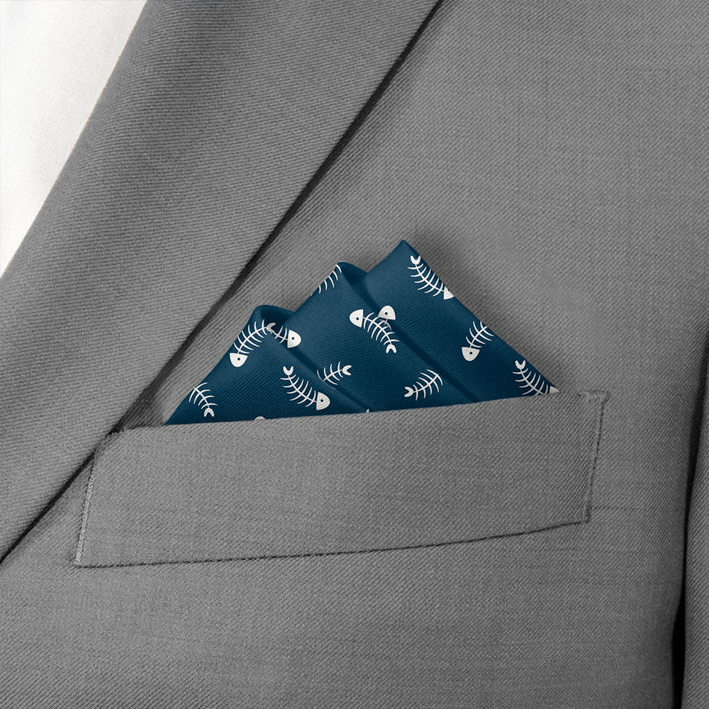 Fish Bone Photo Pocket Square - Stairs Fold - Knotty Tie Co.