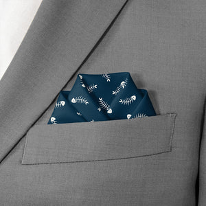 Fish Bone Photo Pocket Square - Scalloped Fold - Knotty Tie Co.
