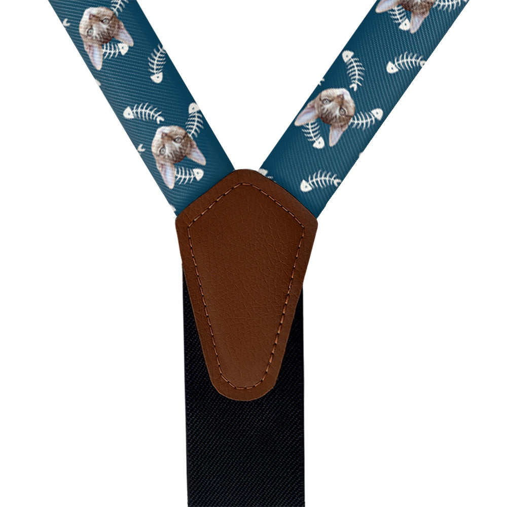 Fish Bone Photo Suspenders - Vegan Leather Y-Back - Knotty Tie Co.