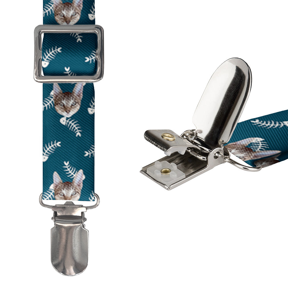 Fish Bone Photo Suspenders - Hardware and Strap - Knotty Tie Co.