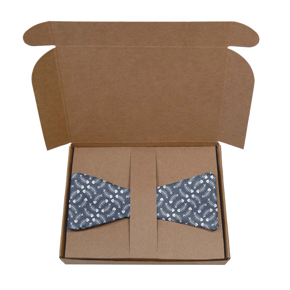 Fishbone Bow Tie- Kraft Gift Box Packaging - Knotty Tie Co.