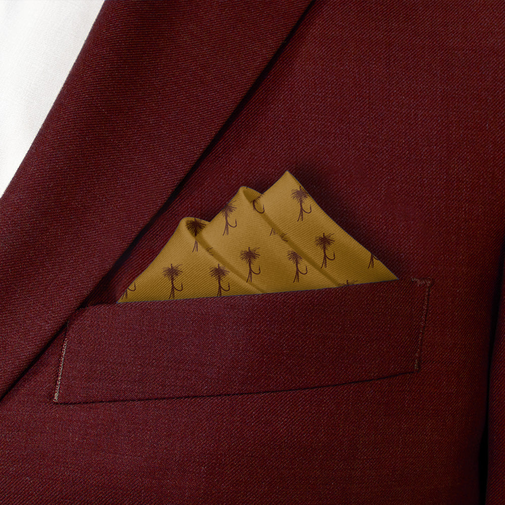 Fishing Lure Pocket Square - Stairs Fold - Knotty Tie Co.