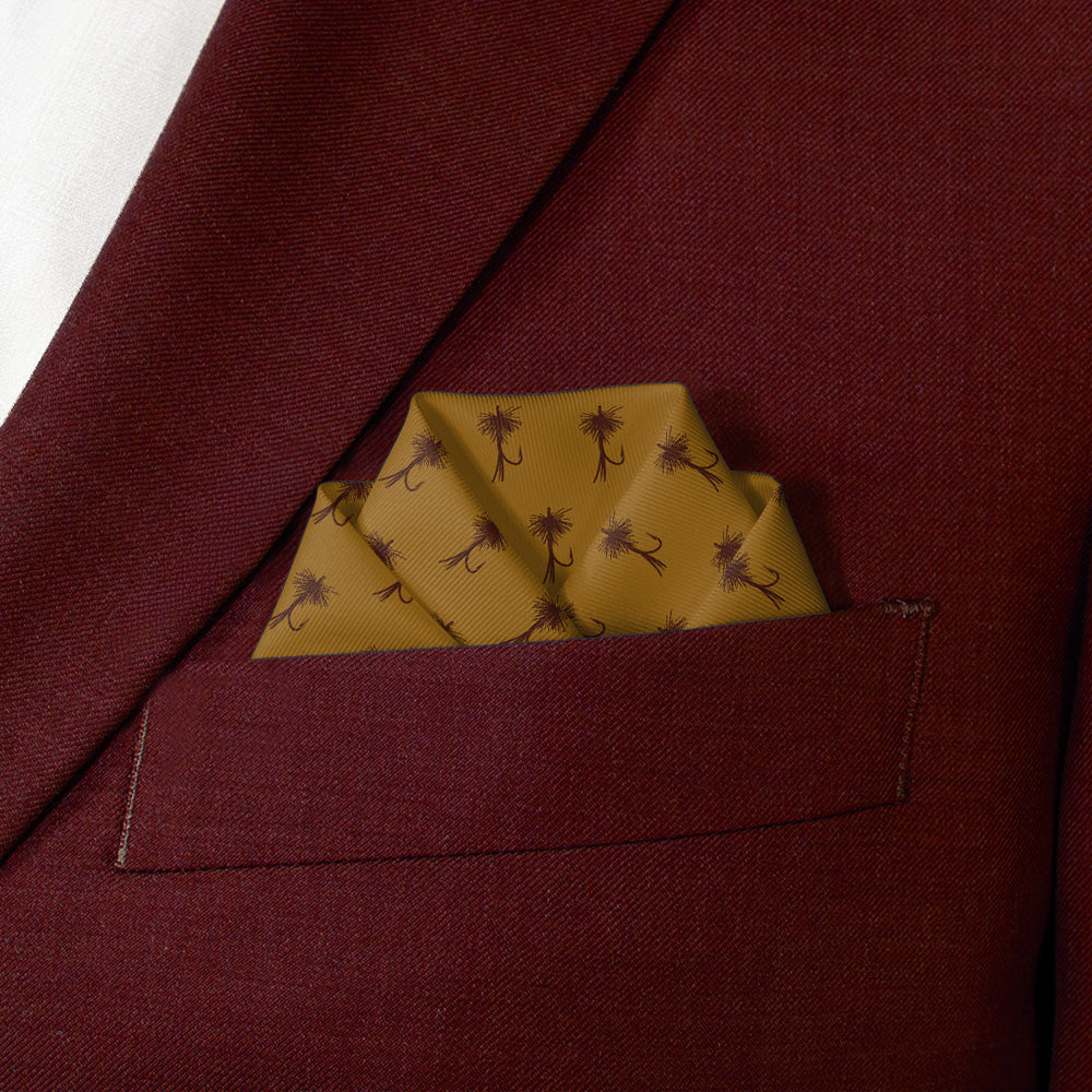 Fishing Lure Pocket Square - Scalloped Fold - Knotty Tie Co.
