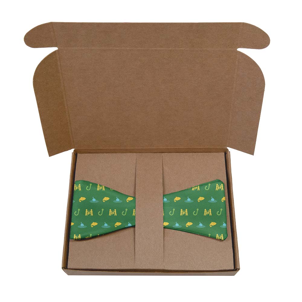 Fishing With Friends Bow Tie- Kraft Gift Box Packaging - Knotty Tie Co.