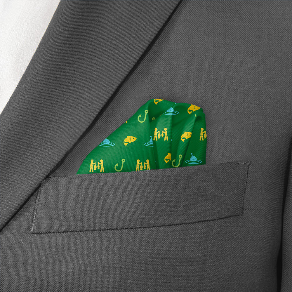 Fishing With Friends Pocket Square - Wave Fold - Knotty Tie Co.