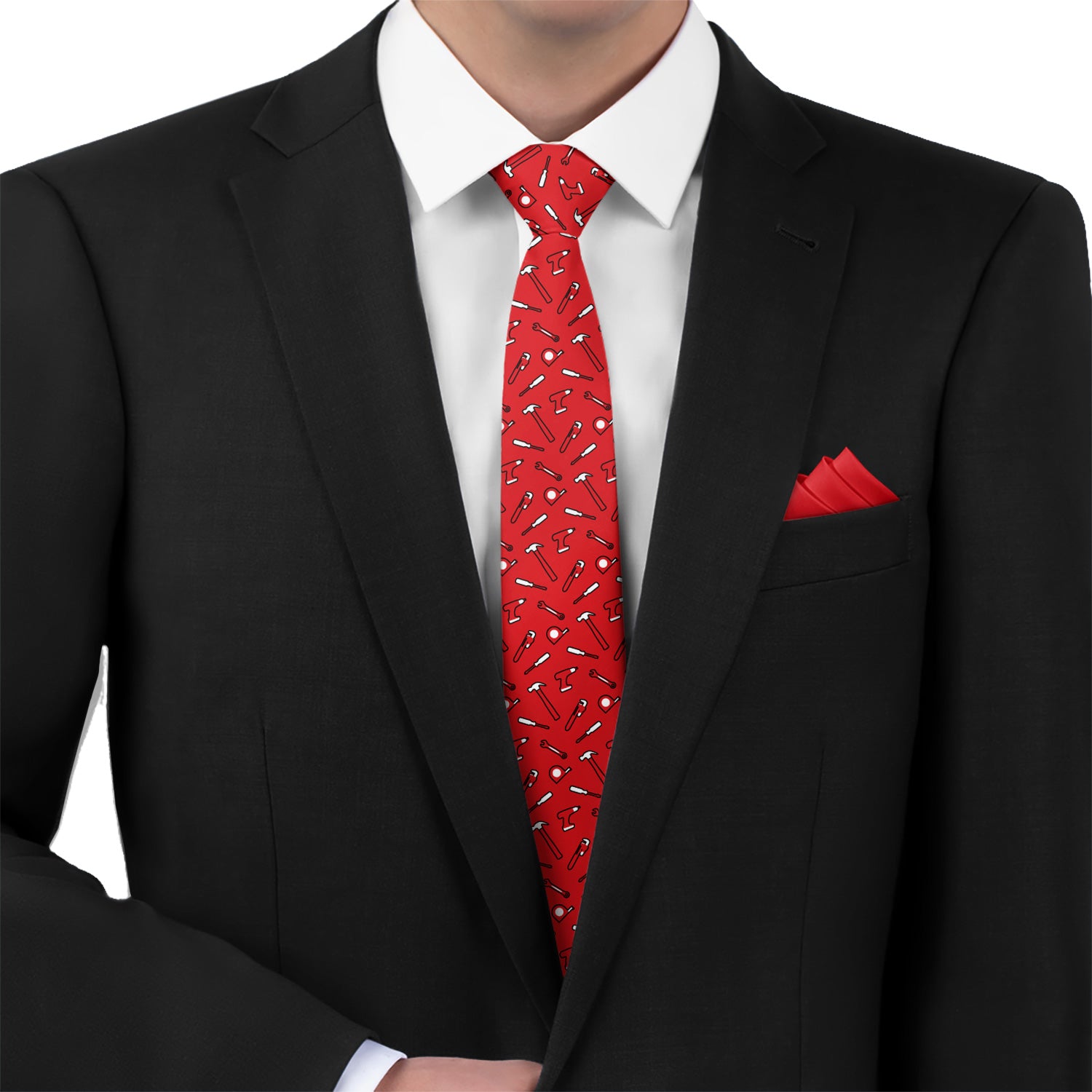 Fix-It Tools Necktie - Matching Pocket Square - Knotty Tie Co.