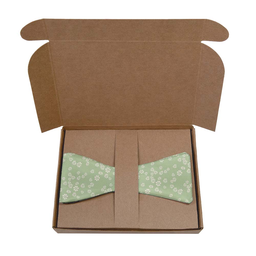 Floating Floral Bow Tie- Kraft Gift Box Packaging - Knotty Tie Co.