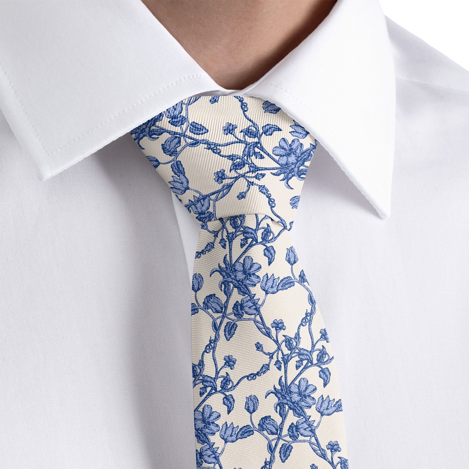 Floral Toile Necktie - Dress Shirt - Knotty Tie Co.