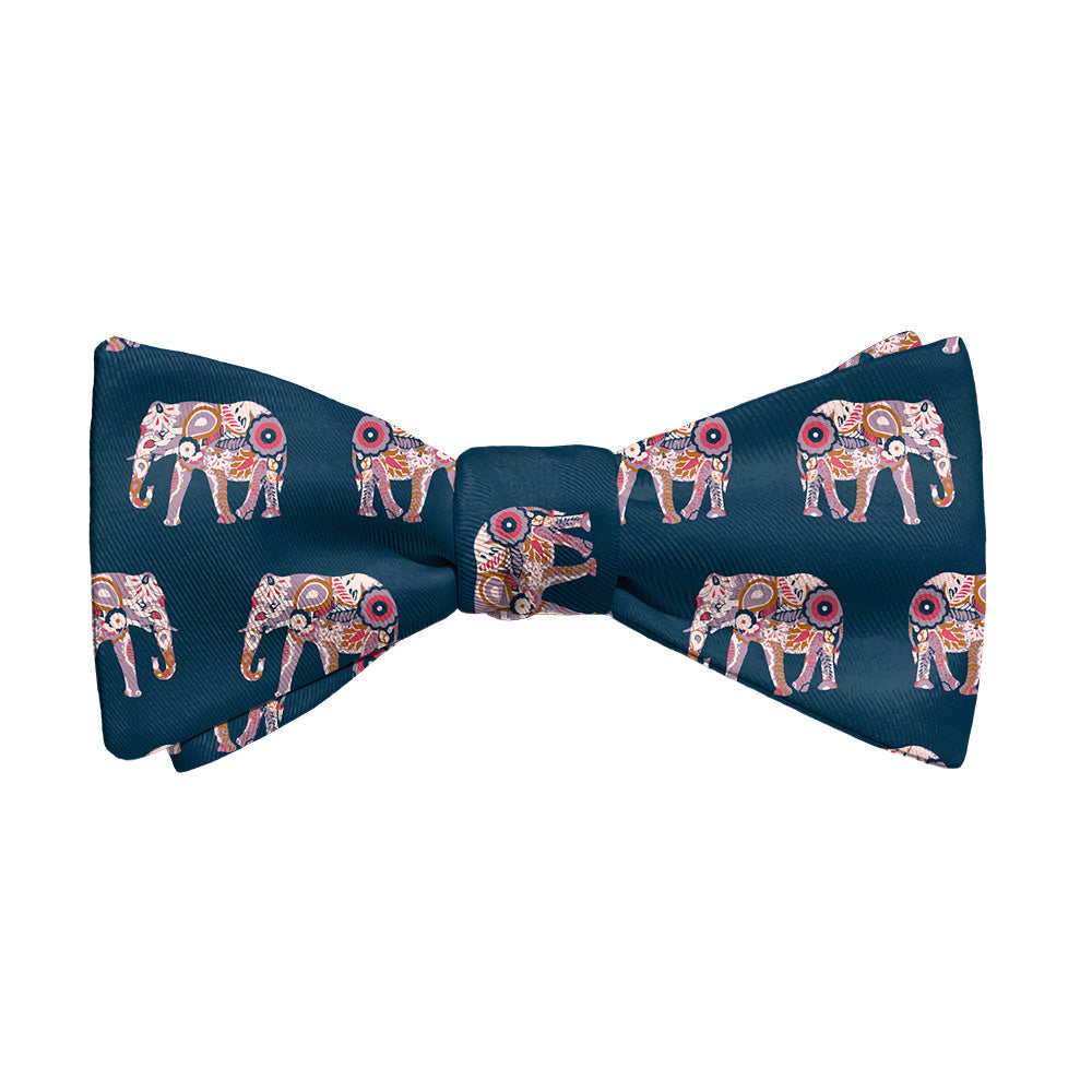 Floral Elephants Bow Tie - Adult Standard Self-Tie 14-18" -  - Knotty Tie Co.