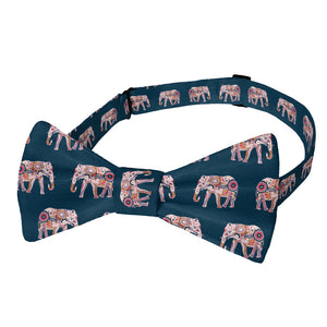 Floral Elephants Bow Tie - Adult Pre-Tied 12-22" -  - Knotty Tie Co.