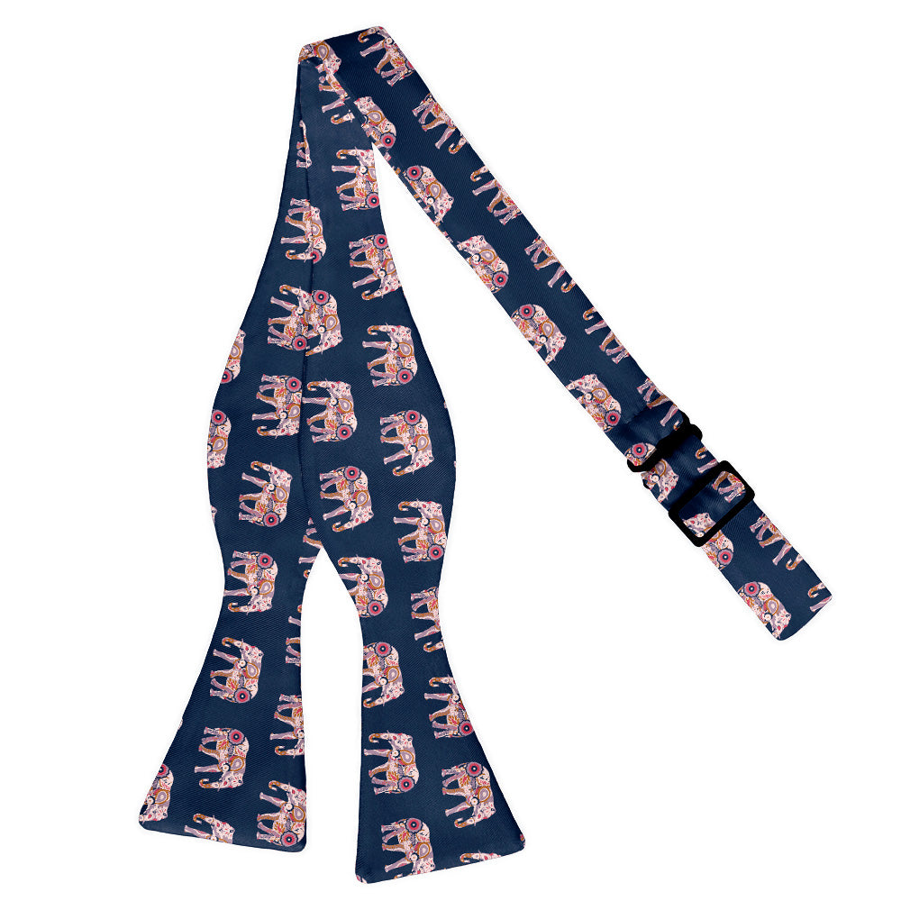 Floral Elephants Bow Tie - Self Tie Flat - Knotty Tie Co.