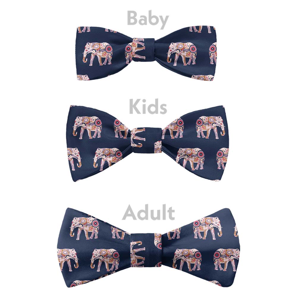 Floral Elephants Bow Tie - Bow Sizes - Knotty Tie Co.