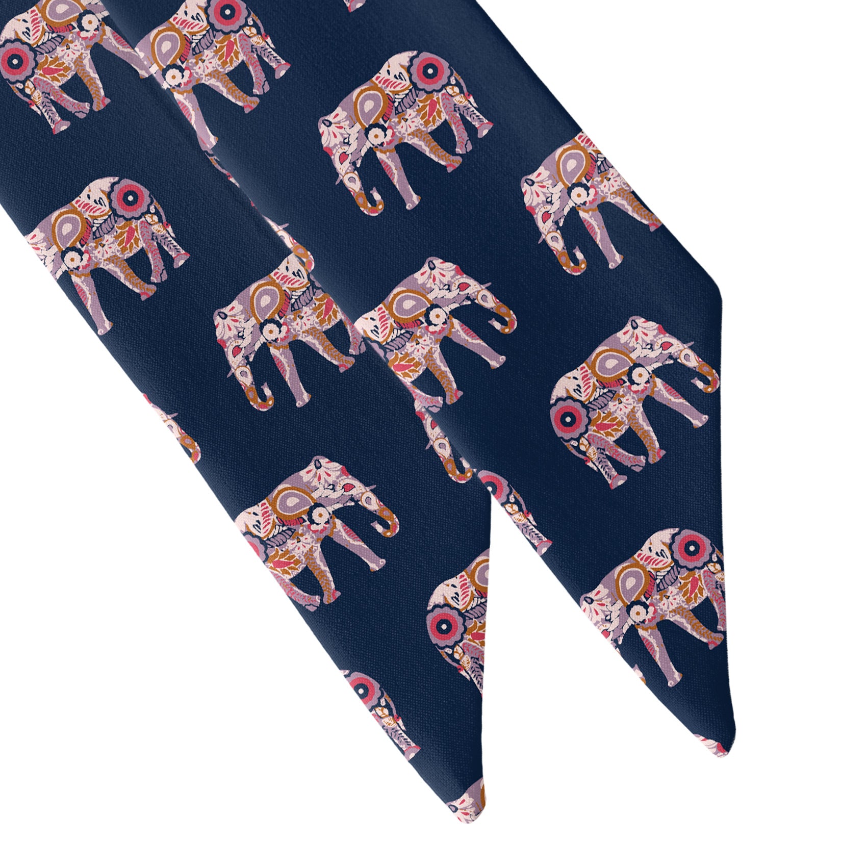 Floral Elephants Hair Scarf - Scarf Tapered Ends - Knotty Tie Co.