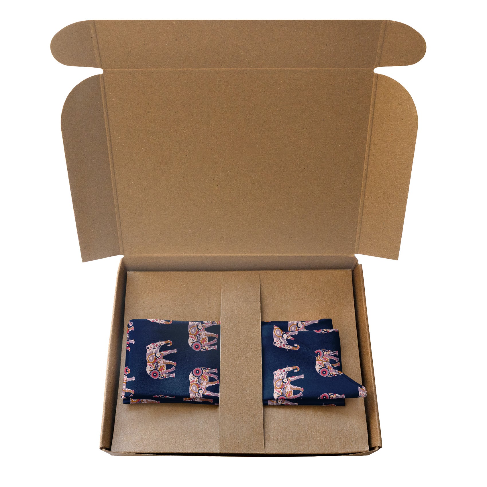 Floral Elephants Hair Scarf - Packaging - Knotty Tie Co.