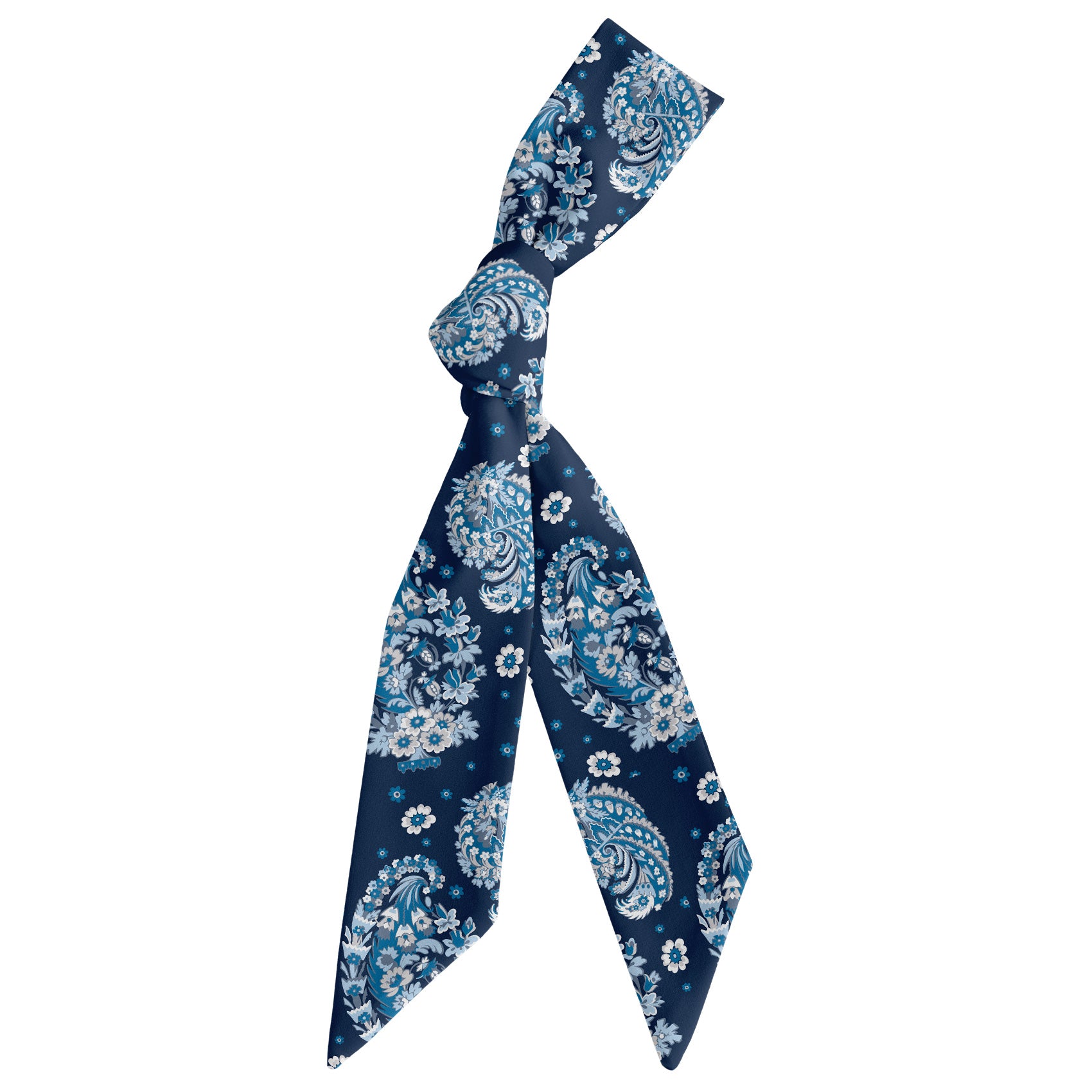 Floral Paisley Hair Scarf - Scarf Tied Into Knot - Knotty Tie Co.